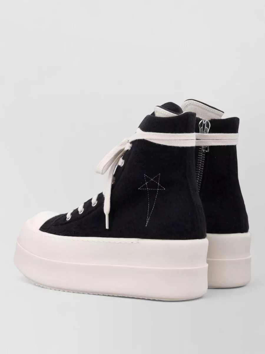 Rick Owens Drkshdw Cotton High-Top Lace-Up Sneakers