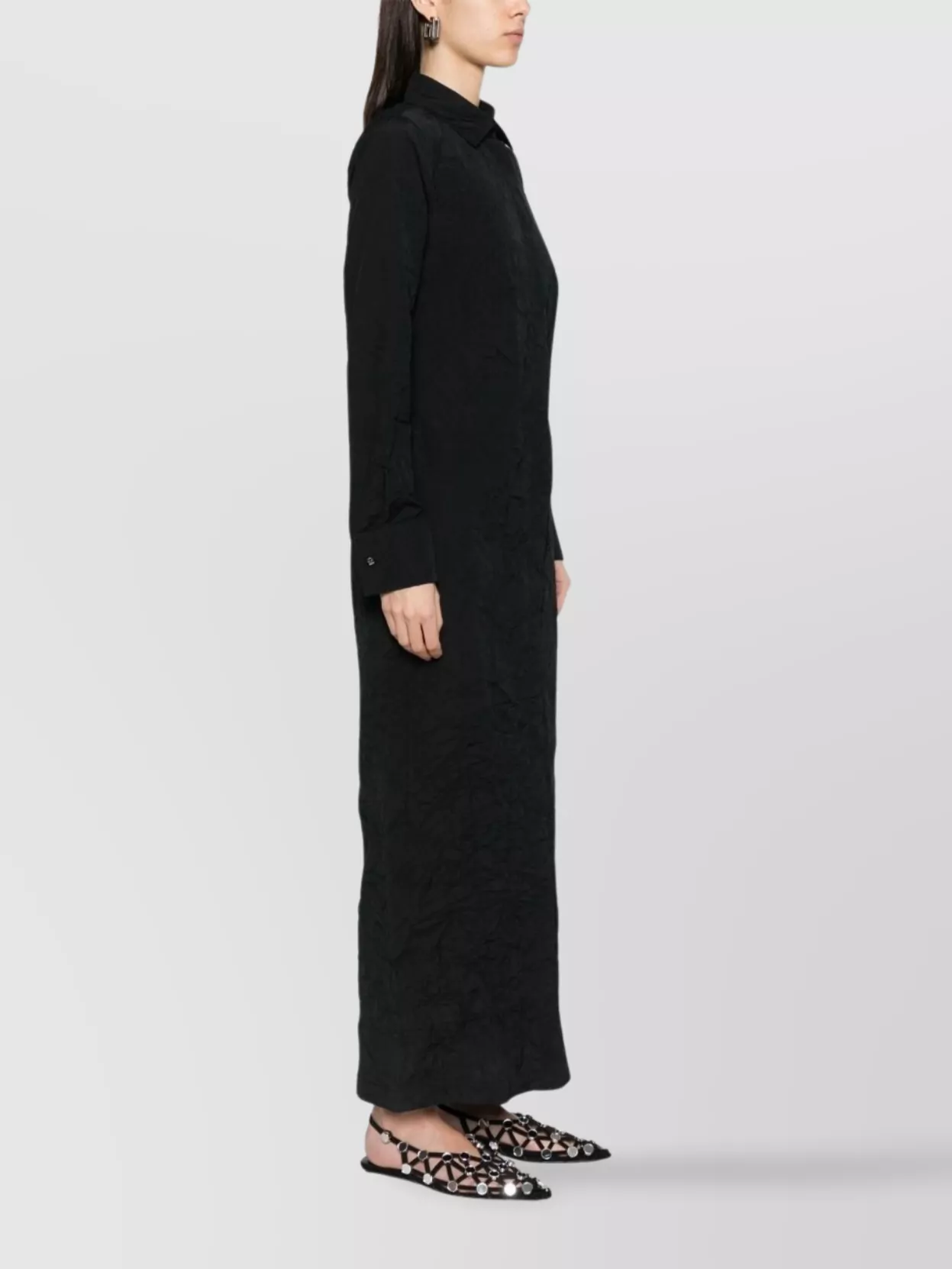 Max Mara Knee Length Dress With Long Sleeves And Open Back