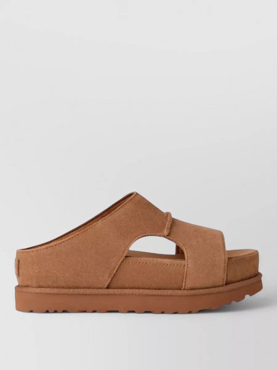 Ugg Suede Leather Cutout Slides