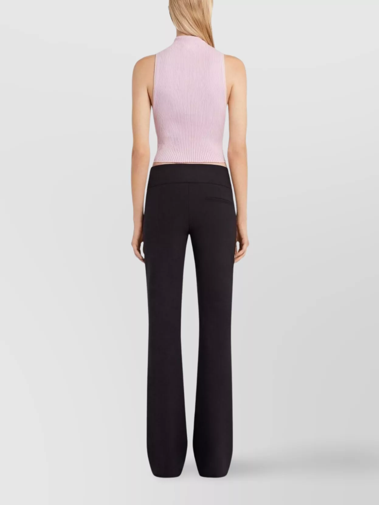 Courrèges Ribbed Crop Top Mock Neck