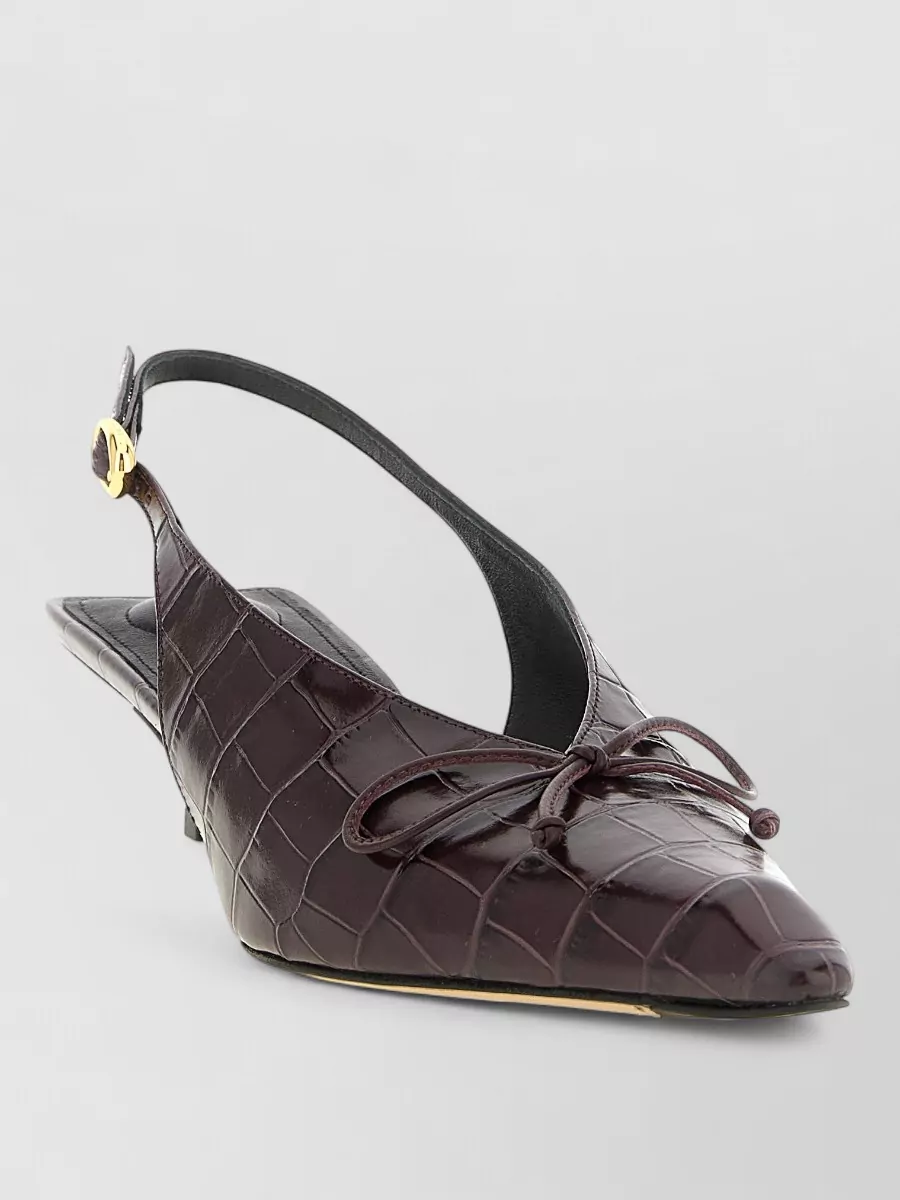 Jacquemus leather crocodile-effect slingback mules