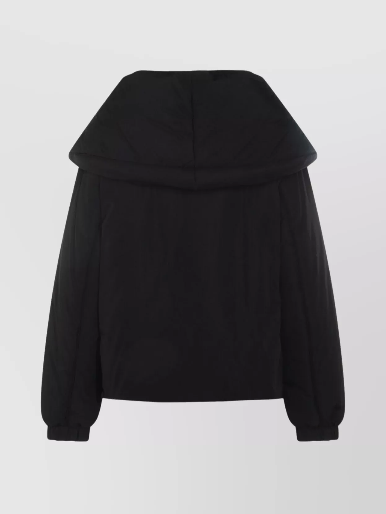 Moschino Quilted Down Jacket Wide Collar In Black
