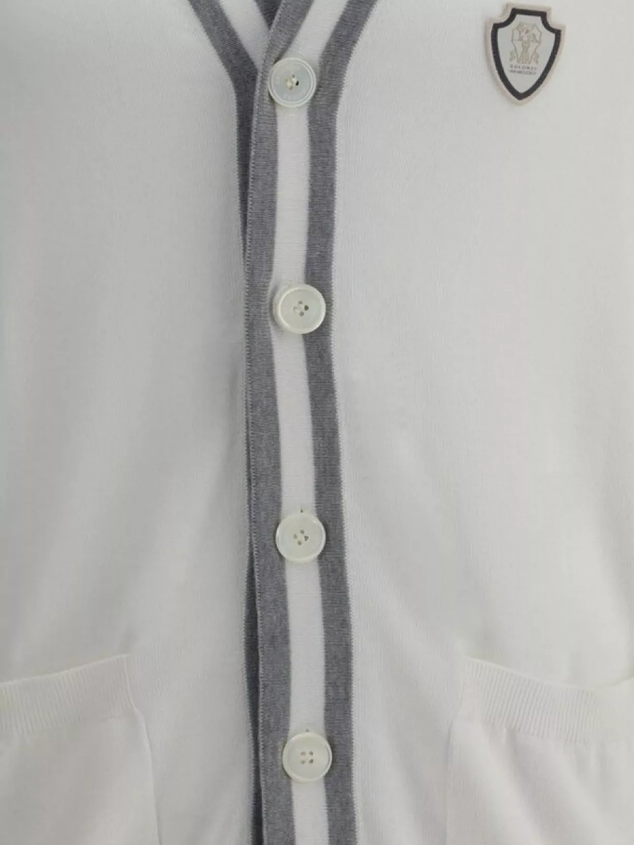 Brunello Cucinelli Cotton Cardigan V-Neck Front Pockets