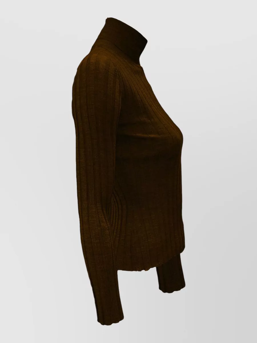 La Rose Cashmere Silk Ribbed Turtleneck Jumper