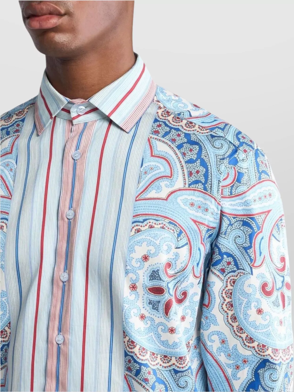 Etro Roma Paisley Patchwork Striped Shirt