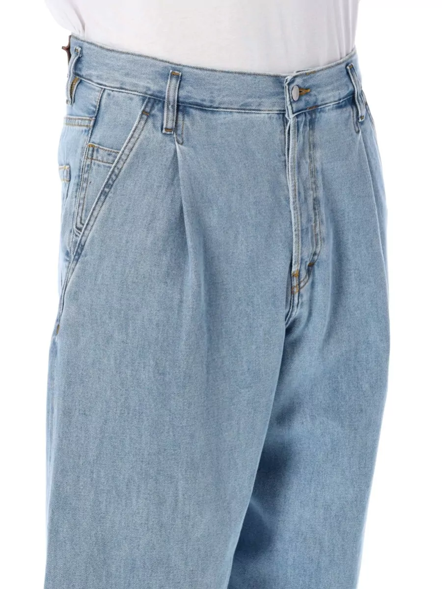 Dries Van Noten Tailored Pleated Denim Trousers Five Pocket