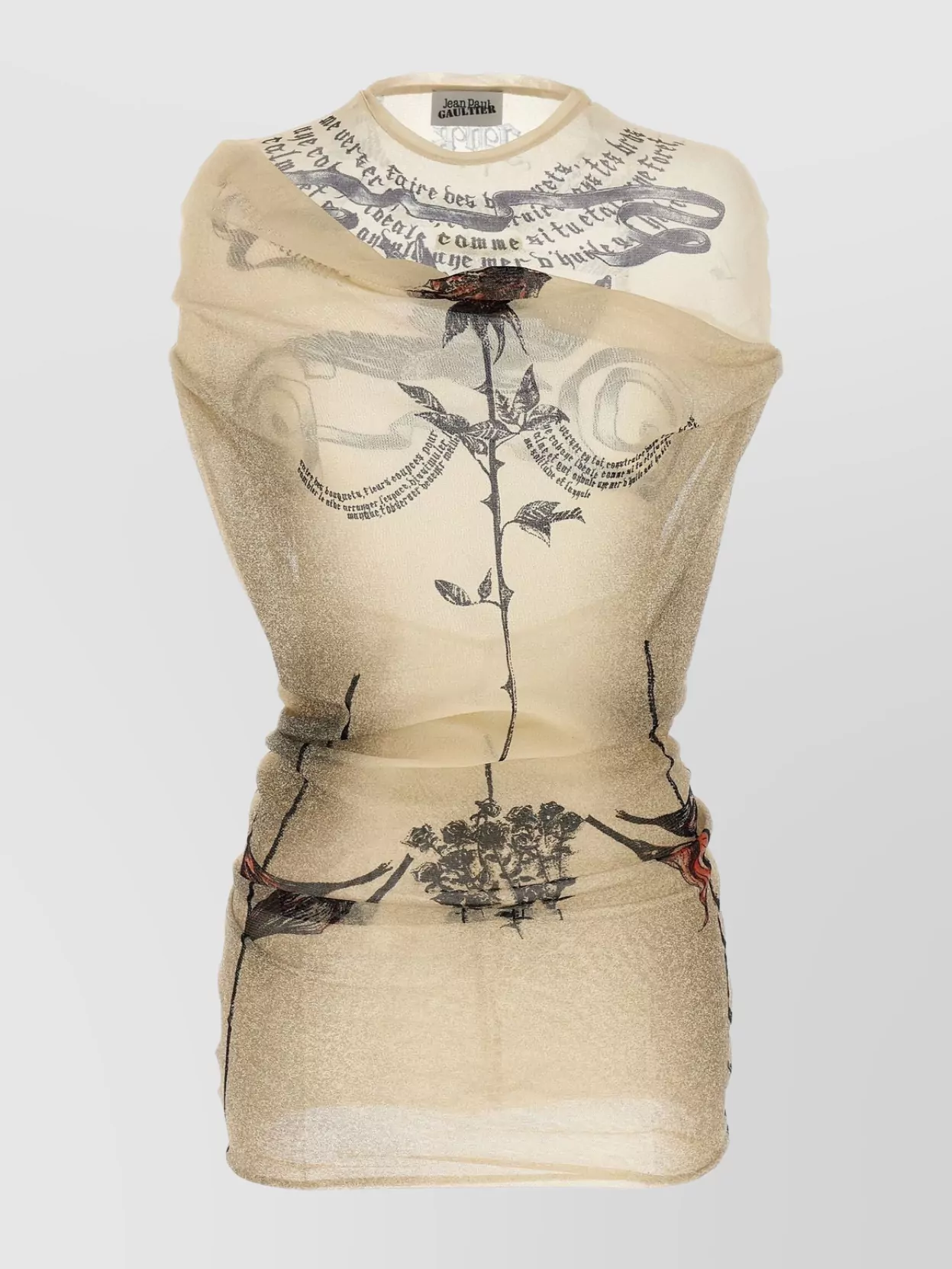 Jean Paul Gaultier 'The Short Tattoo Rose And Bird' Dress