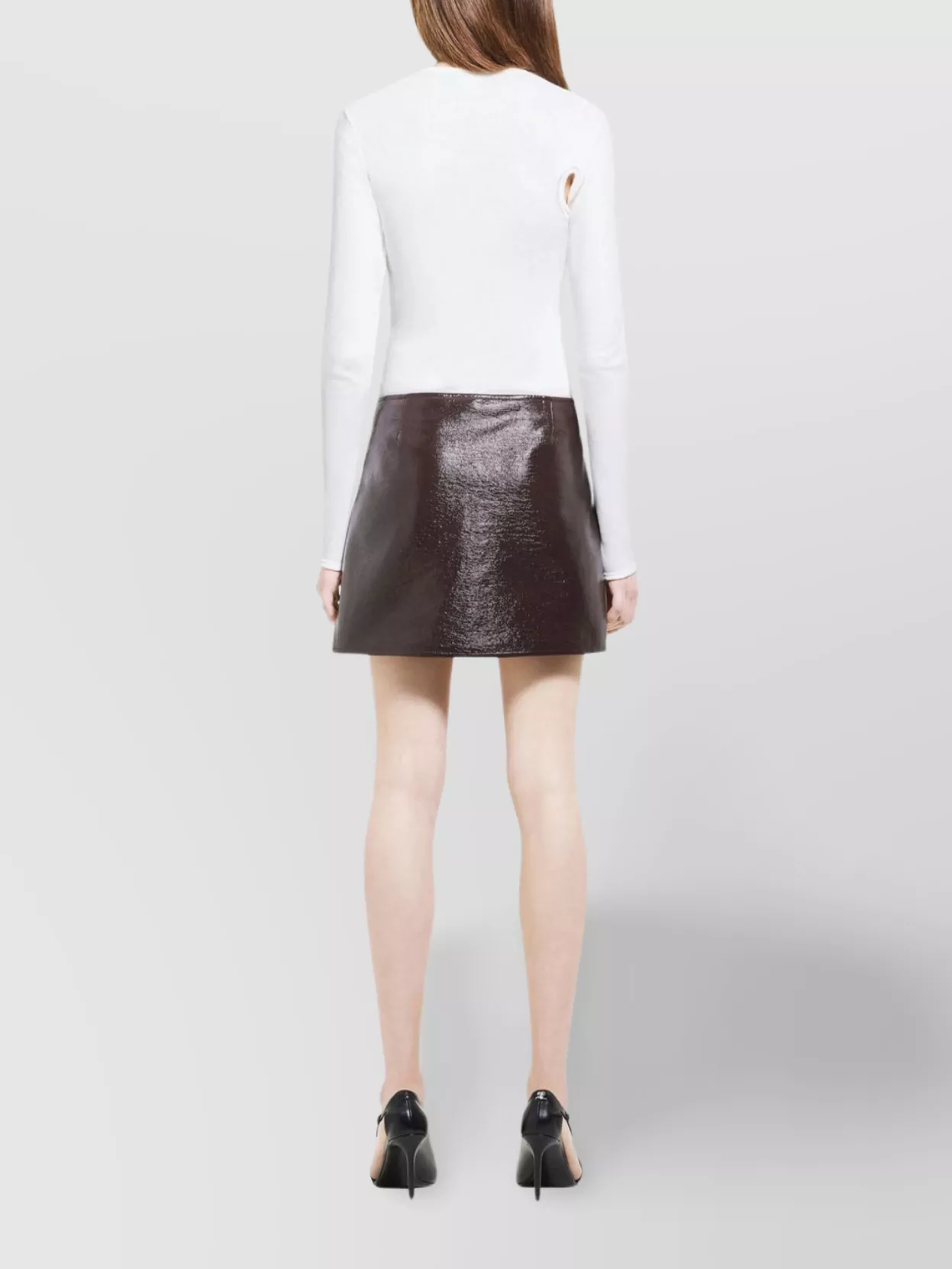 Courrèges Vinyl Mini Skirt Asymmetric Design