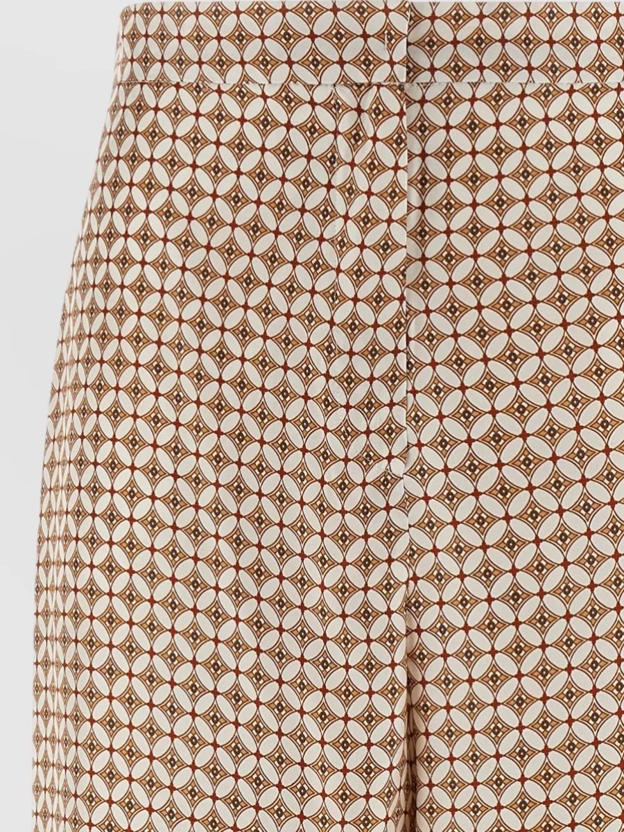 S Max Mara Silk High-Rise Wide-Leg Printed Trousers