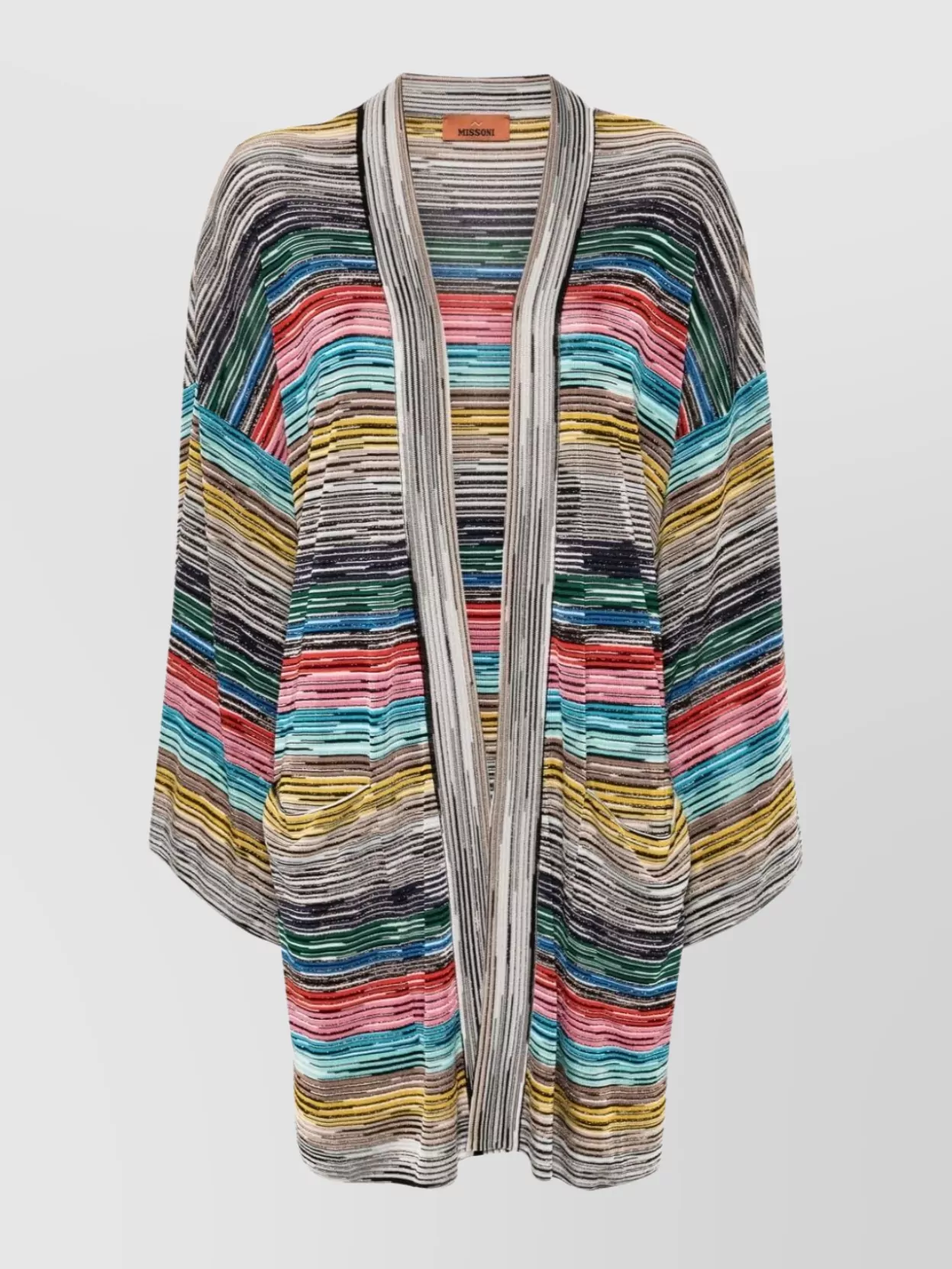 Missoni V-necked Cardigan Striped Lurex Detailing In Multi