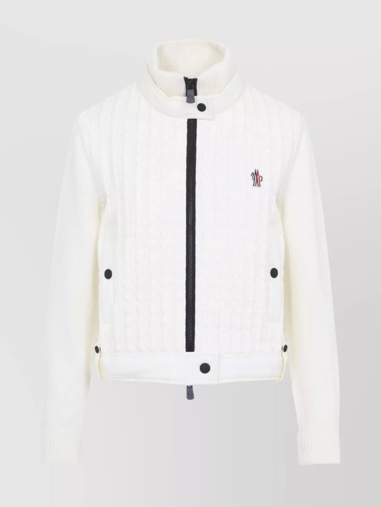Moncler Grenoble Quilted Cardigan With Ribbed Collar And Cuffs