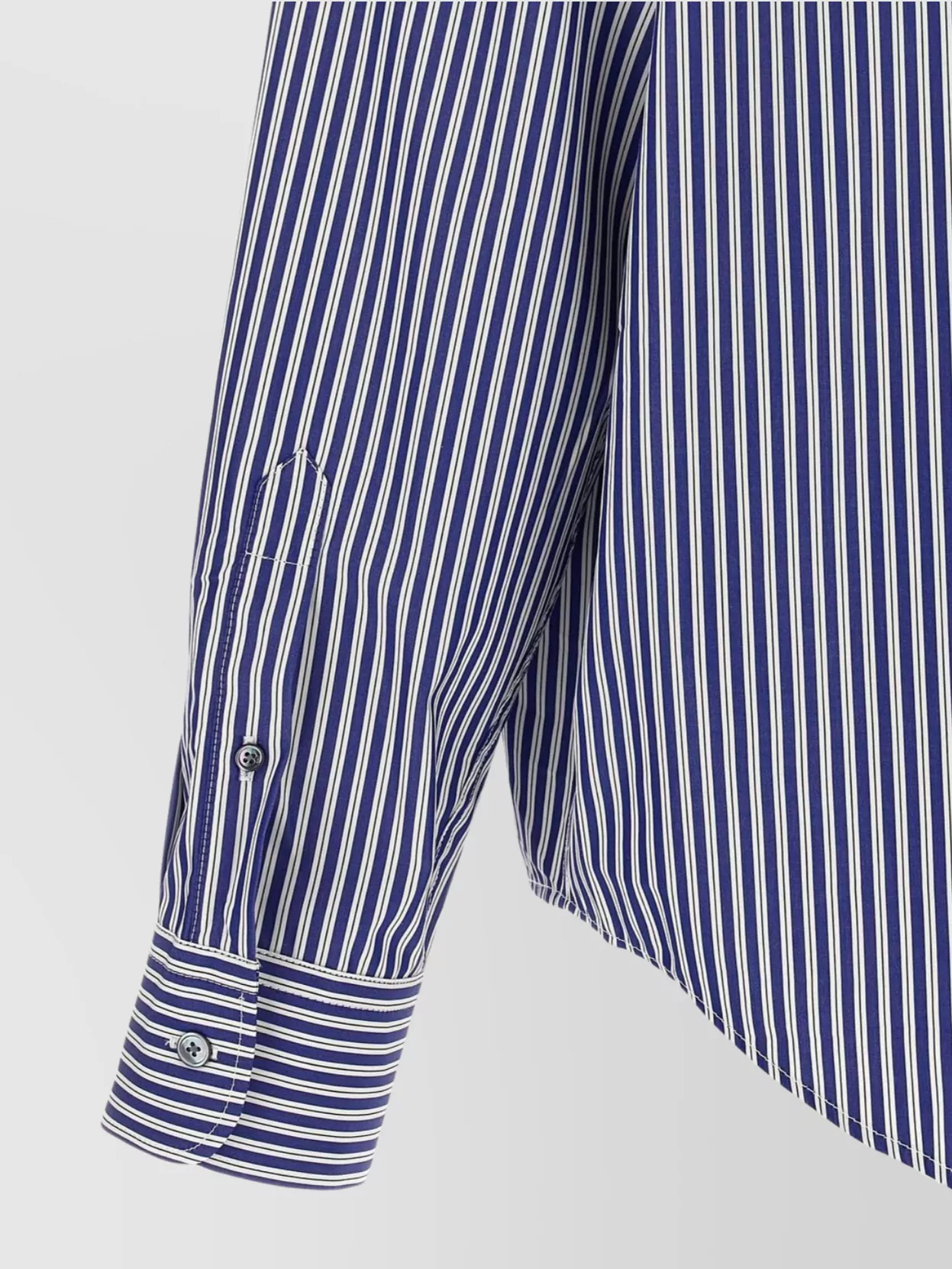 Ami Alexandre Mattiussi Striped Long Sleeve Shirt Chest Pocket In Blue