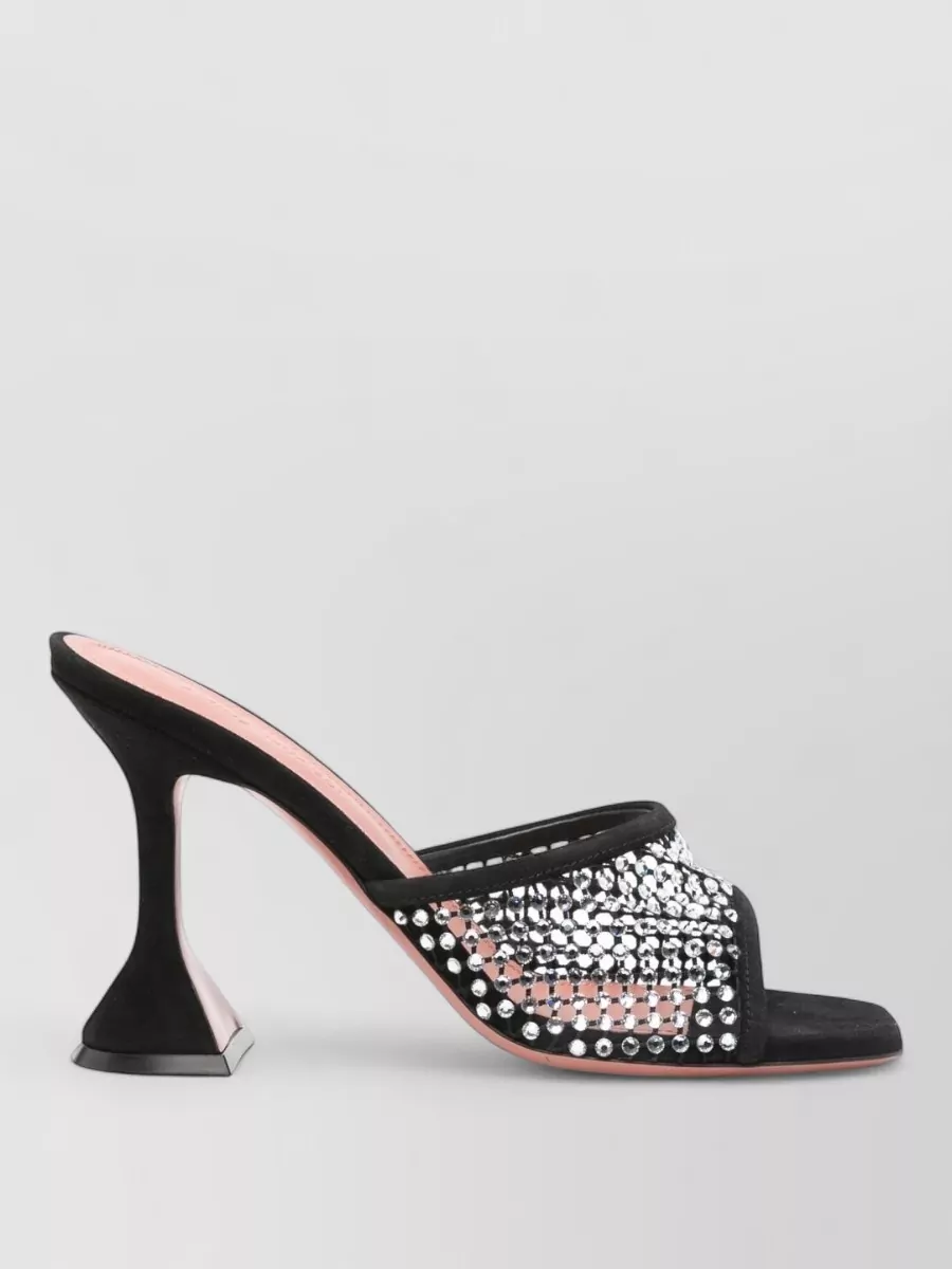 Amina Muaddi Crystal Embellished Leather Mules