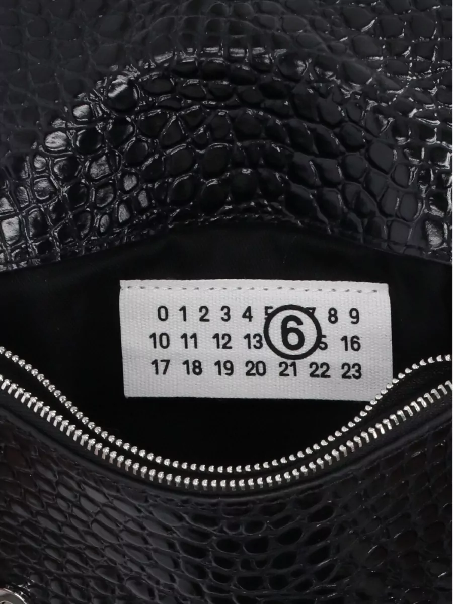 Mm6 Maison Margiela Leather Shoulder Bag Crocodile Texture Strap