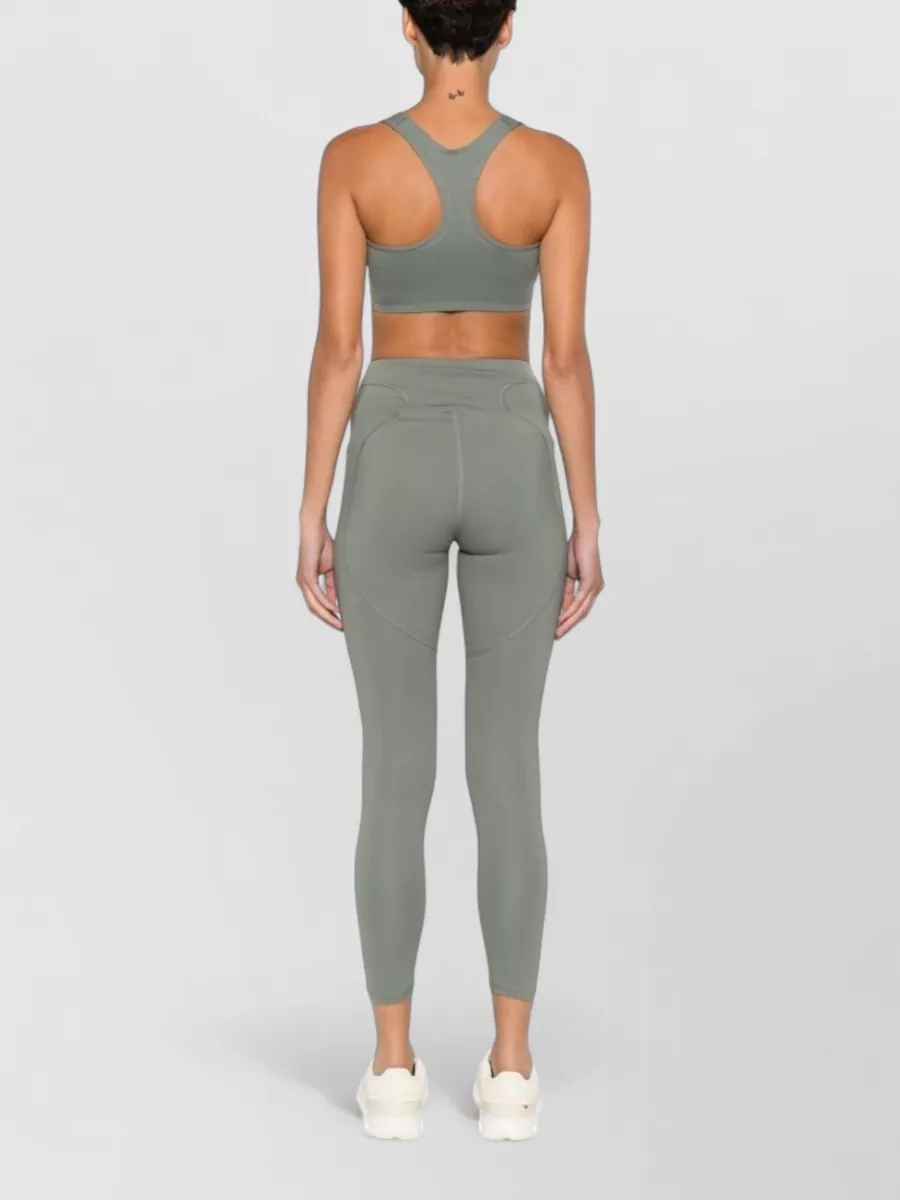 Adidas By Stella Mccartney Seamless Racerback Logo Sports Bra