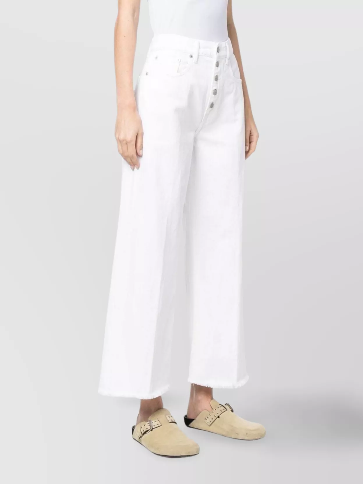 Ralph Lauren Wide Leg Cropped Denim Trousers