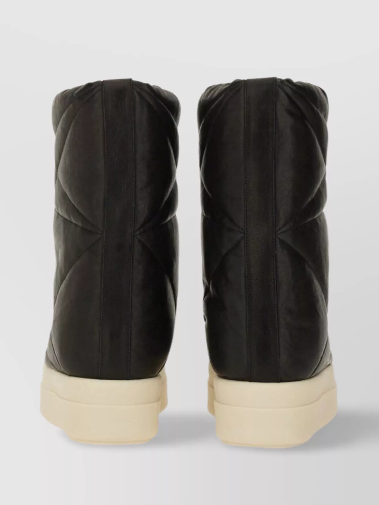 Rick Owens Quilted Platform Boots Round Toe