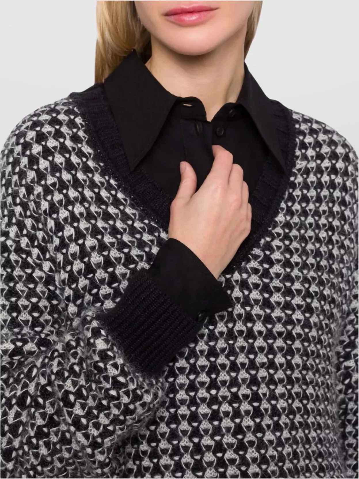 Alberta Ferretti Oversize Mohair Jacquard Knitwear