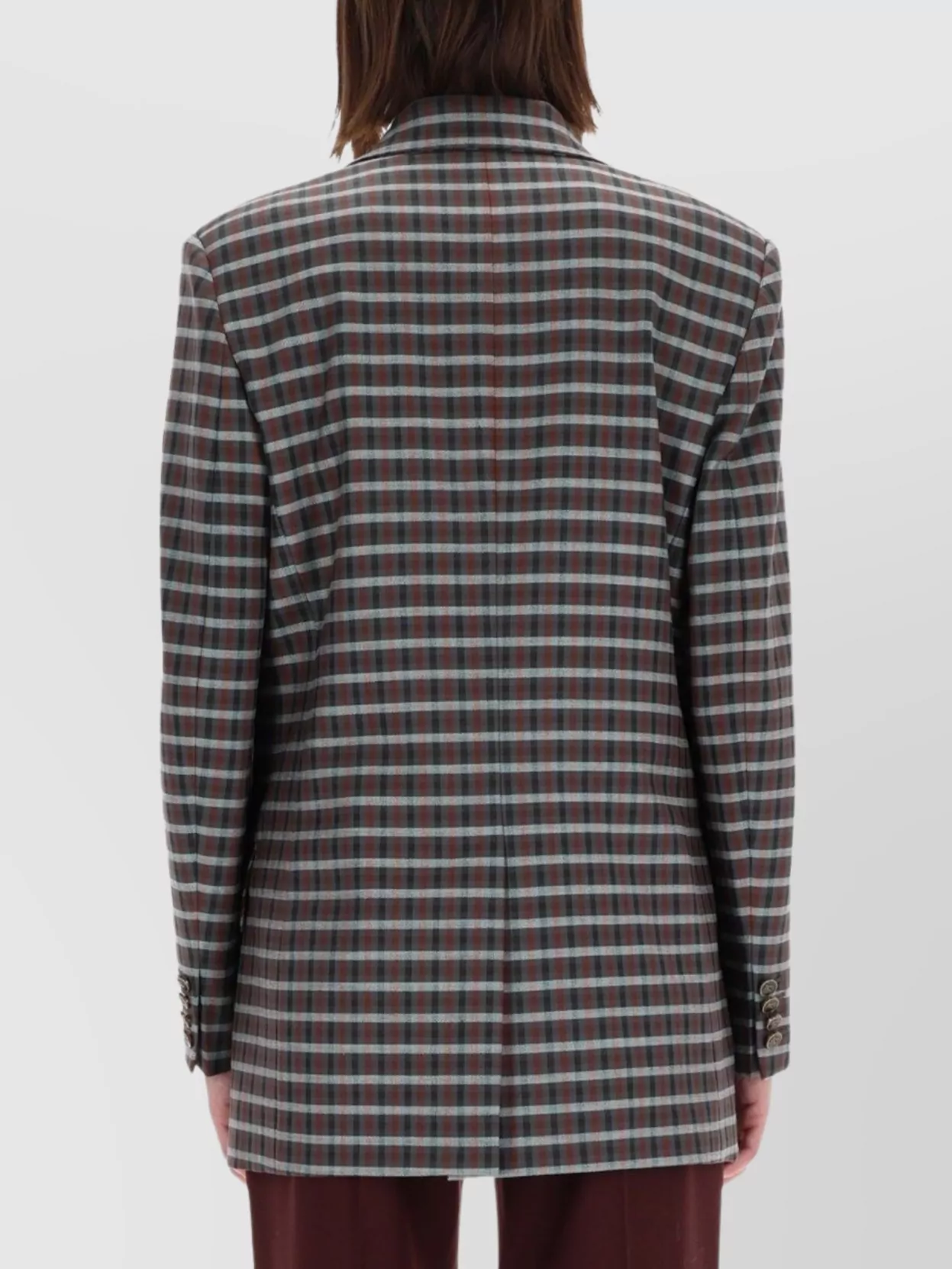 Etro Checkered Jacket With Notched Lapels And Pockets In Blue