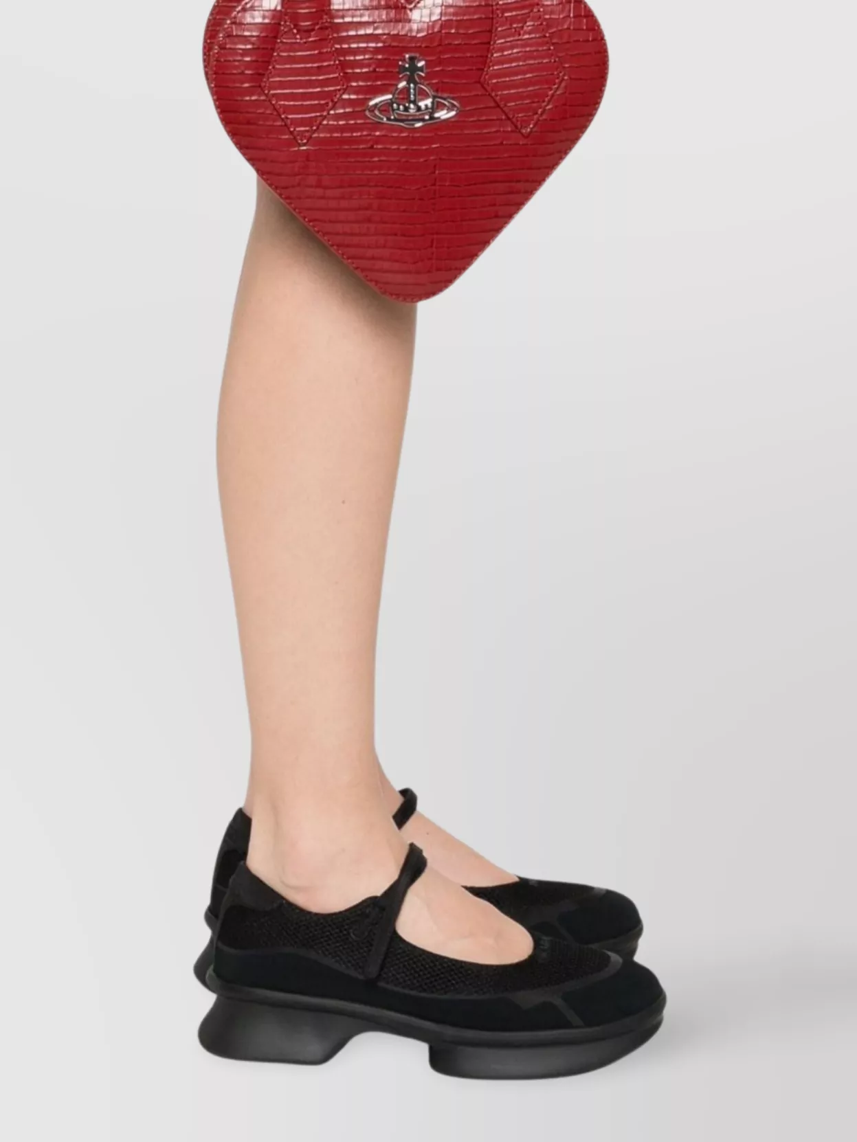 Vivienne Westwood Josephine Logo-embellished Croc-effect Leather Shoulder Bag In Red