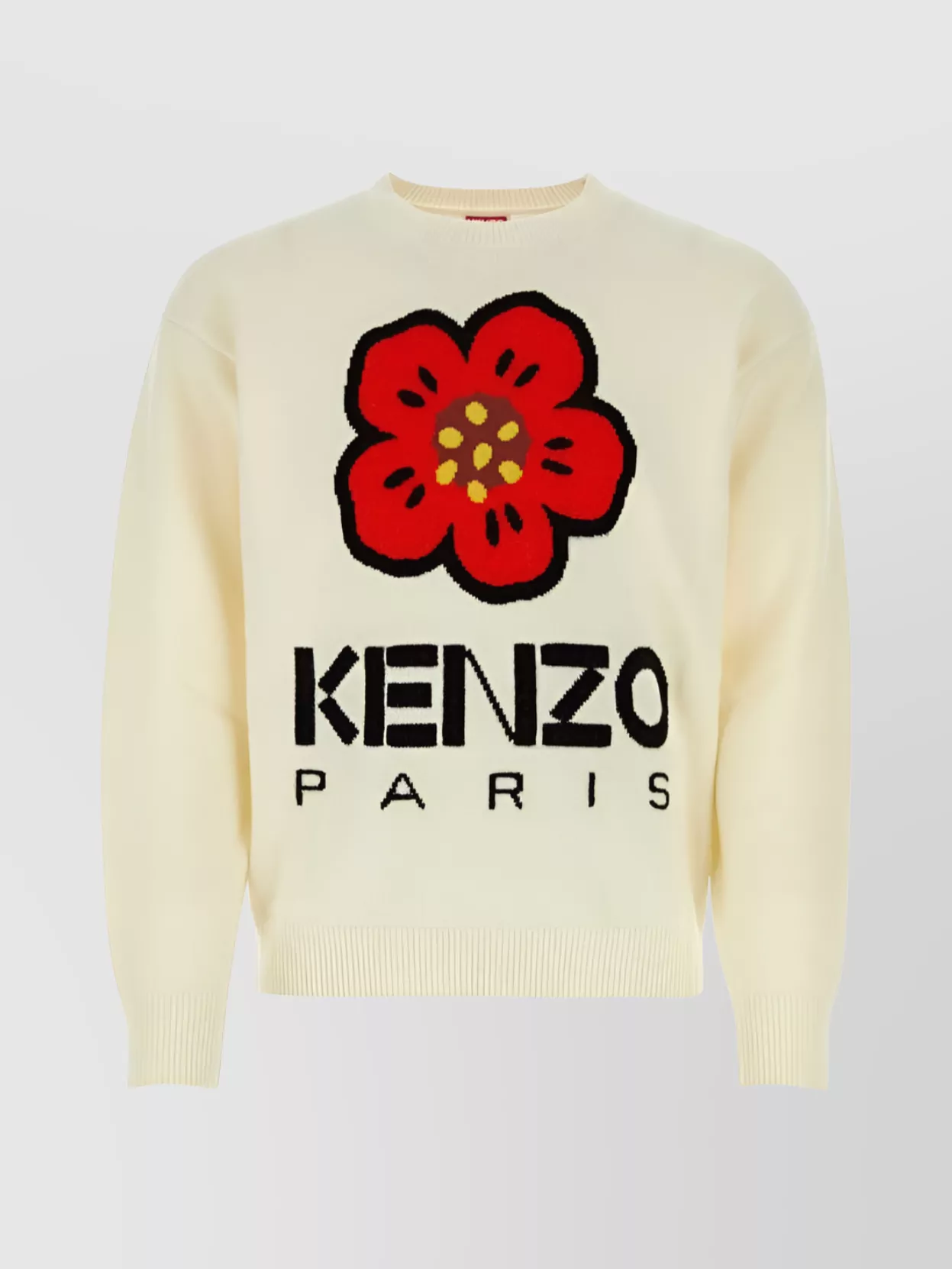 Shop Kenzo Floral Crew Neck Sweater In Cream