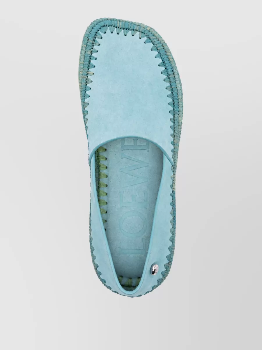 Loewe Paula's Ibiza Suede Asymmetric Toe Espadrilles