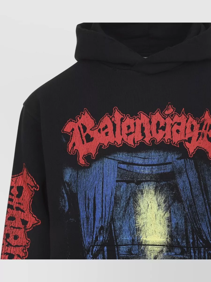 Balenciaga Cotton Logo Print Hoodie