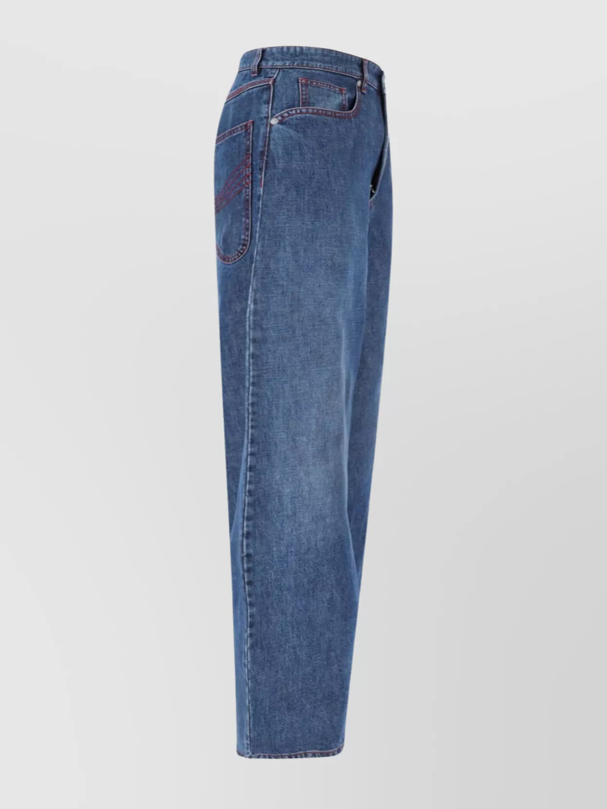 Erl Straight Leg Trousers With Belt Loops And Wide-Leg Design