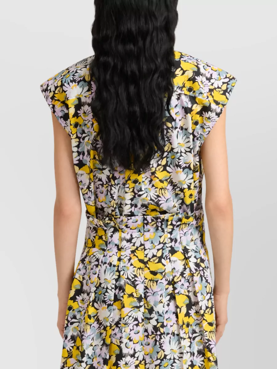 Marni Floral-Print Cotton Sleeveless Top