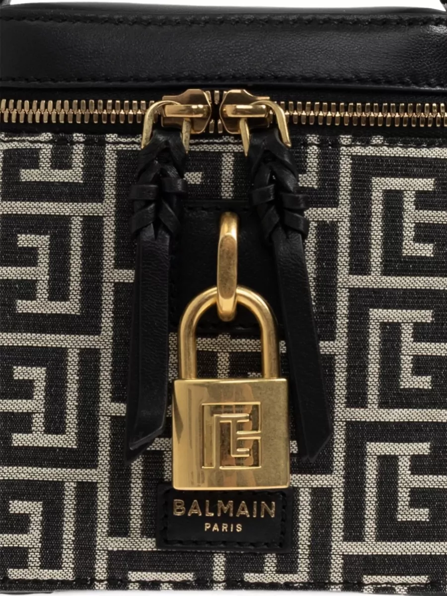 Balmain Pulse Mini Jacquard Canvas Vanity Bag
