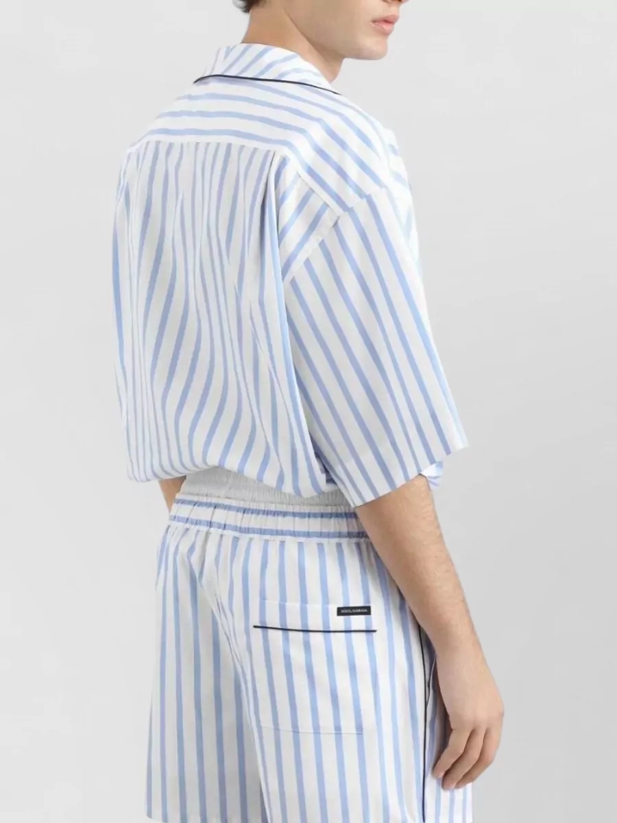 Dolce&Gabbana Striped Short-Sleeve Relaxed-Fit Shirt