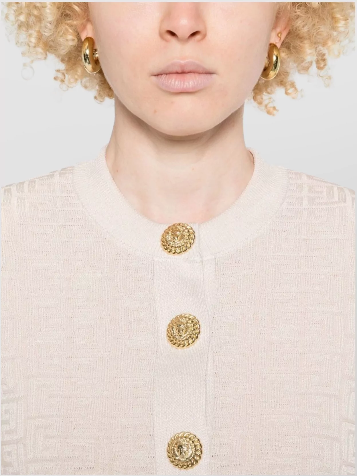 Balmain Lion Chain Knit Cardigan