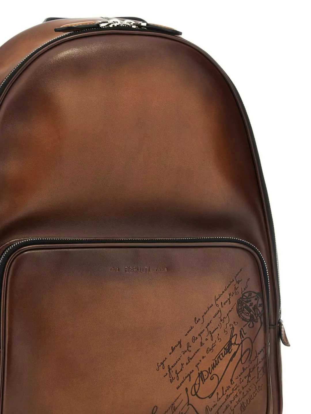 Berluti Scritto Swipe Backpack Adjustable Shoulder Straps