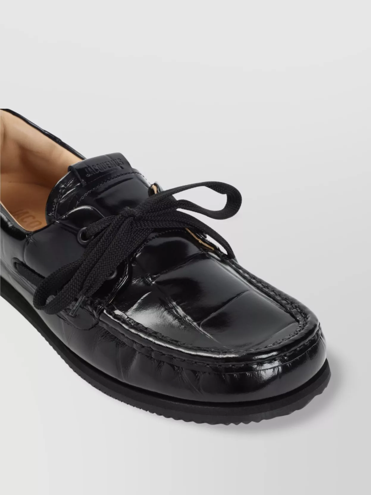 Jacquemus Batto Loafers Croco Embossed Leather Glossy