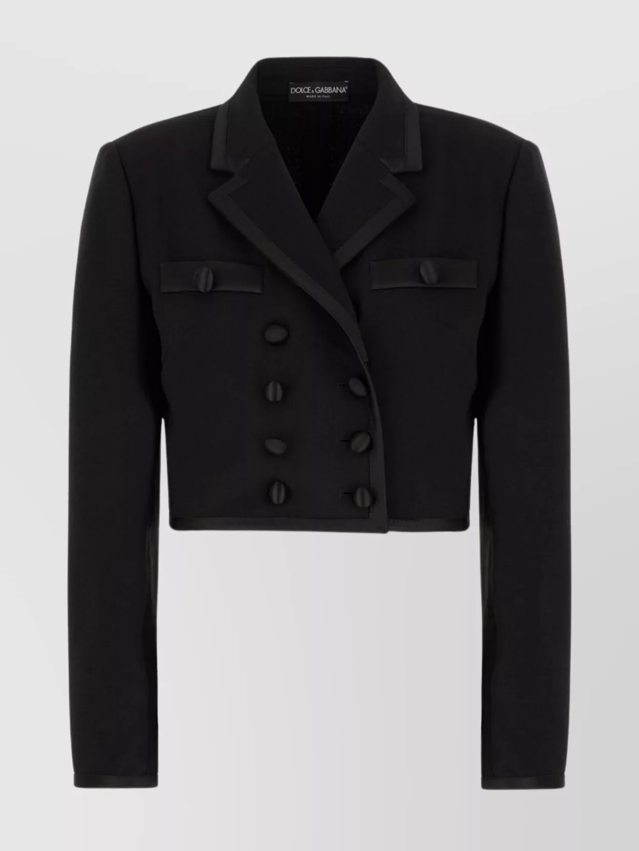 Dolce & Gabbana Blazer Wool Blend Satin Buttons In Black