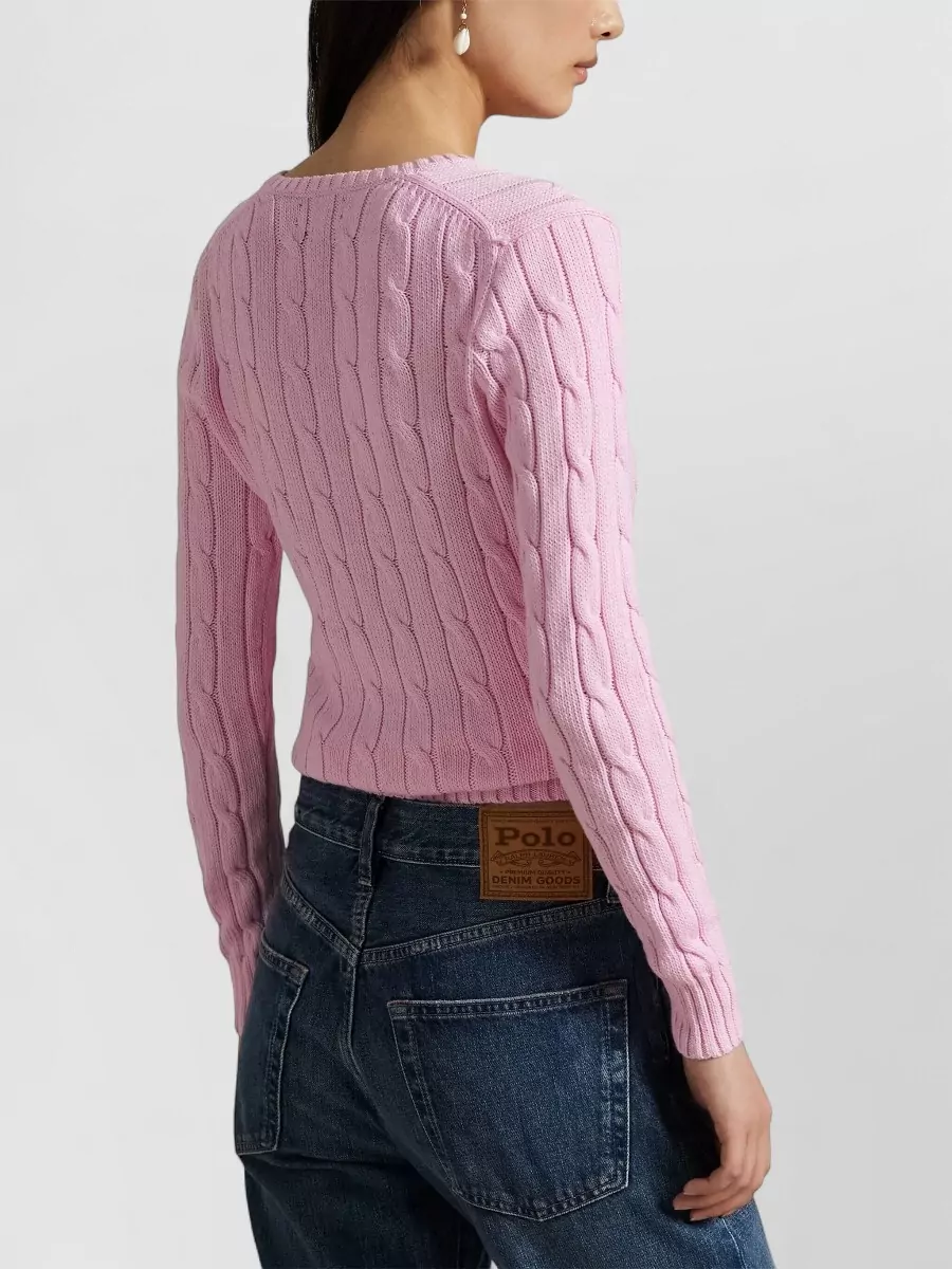 Polo Ralph Lauren Kimberly V Neck Cable Knit Pullover