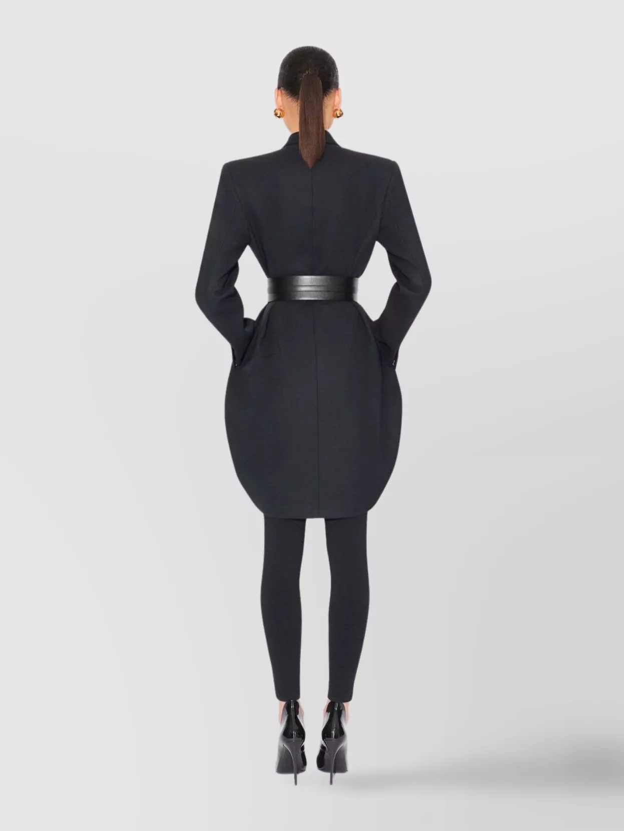 Alaïa Structured Double-Breasted Coat With Belted Waist