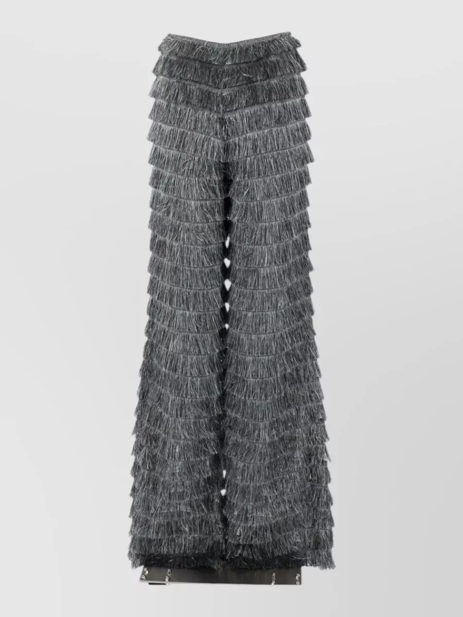 Alberta Ferretti fringed wide-leg trousers
