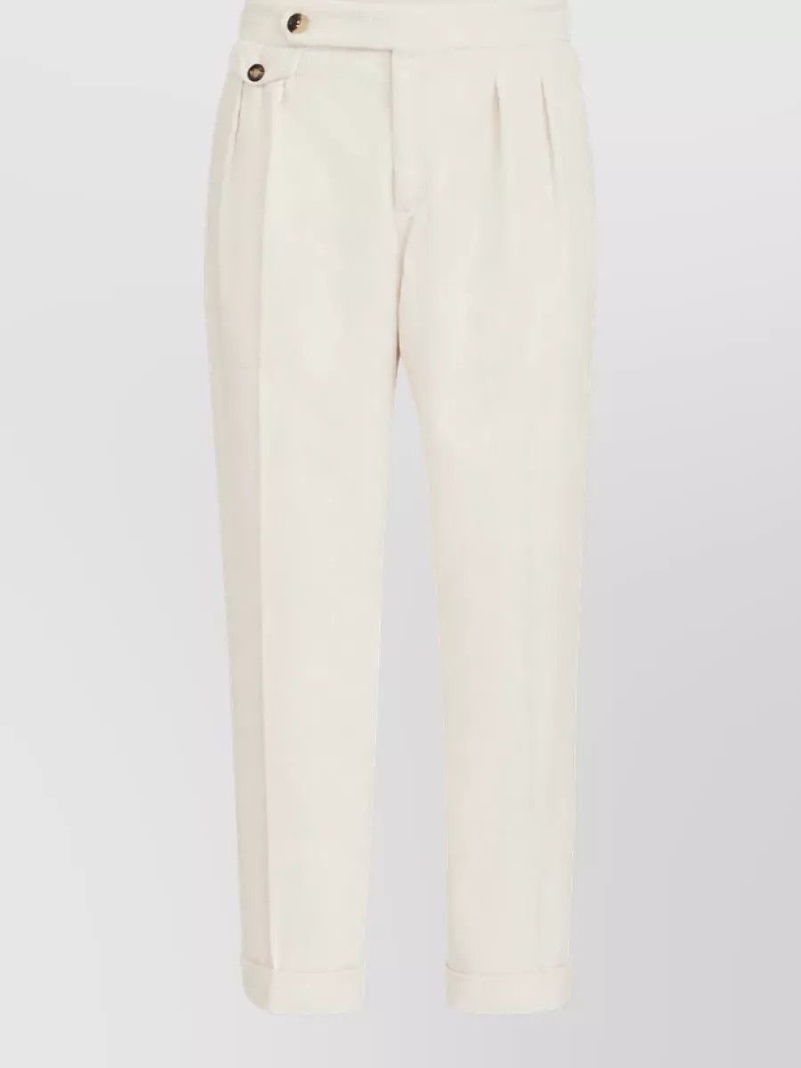 Brunello Cucinelli Cotton pleated tailored trousers