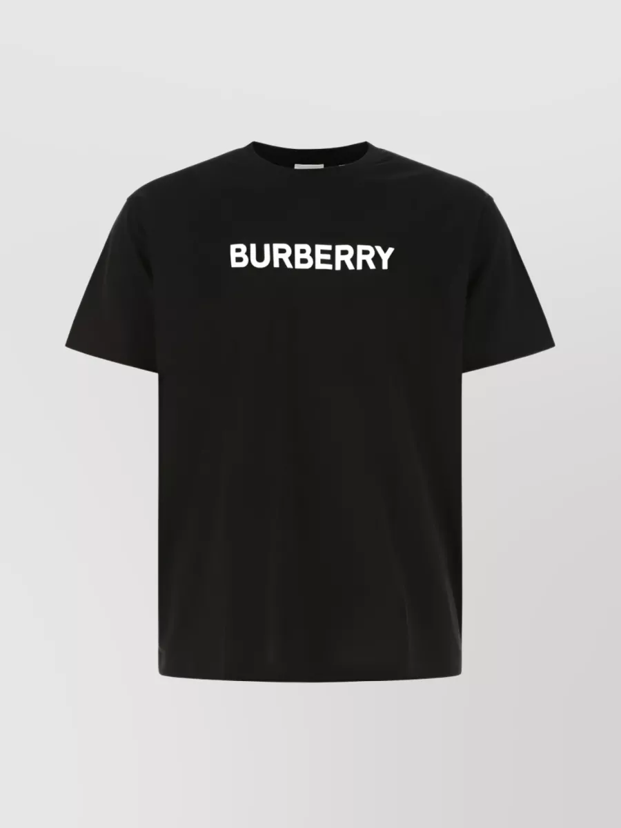 Shop Burberry Crew Neck Logo Print T-shirt In Black