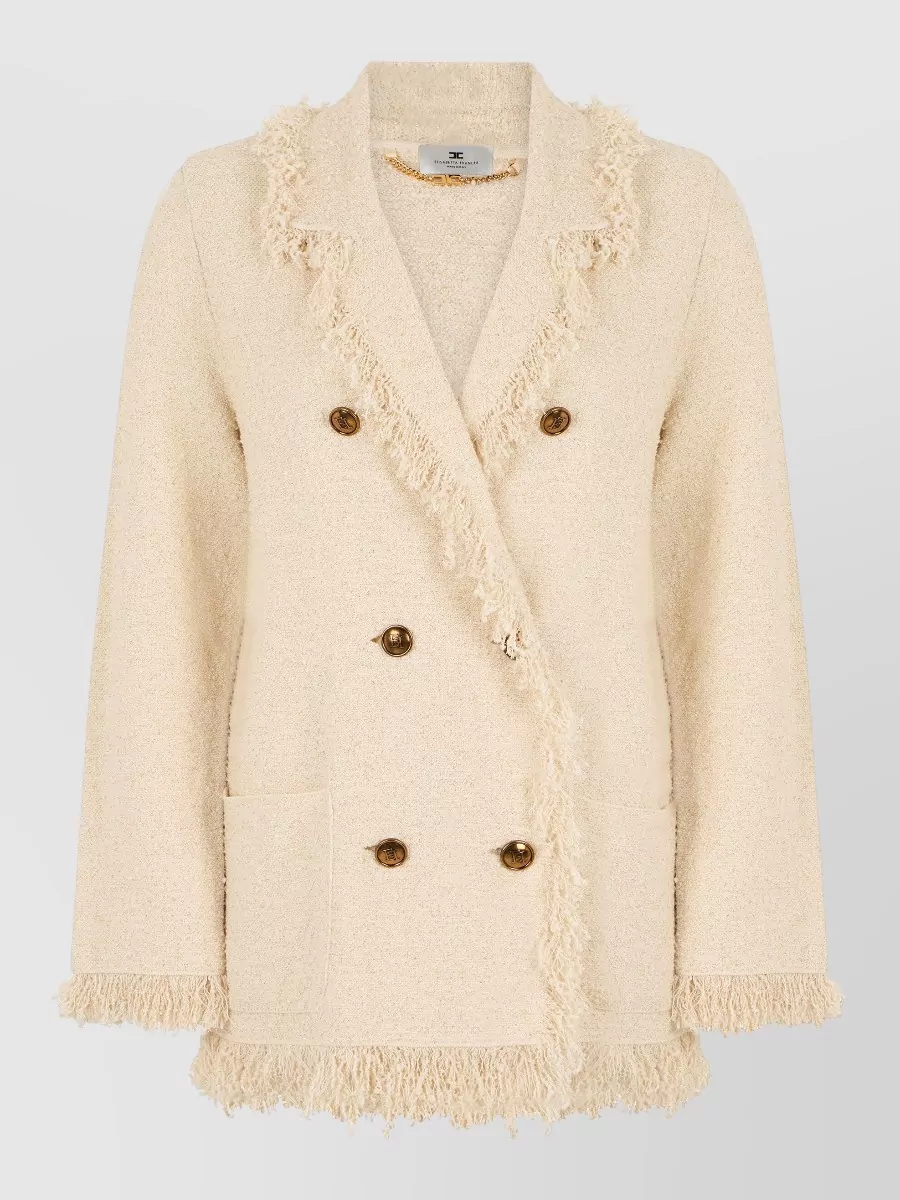 Elisabetta Franchi double-breasted fringed blazer