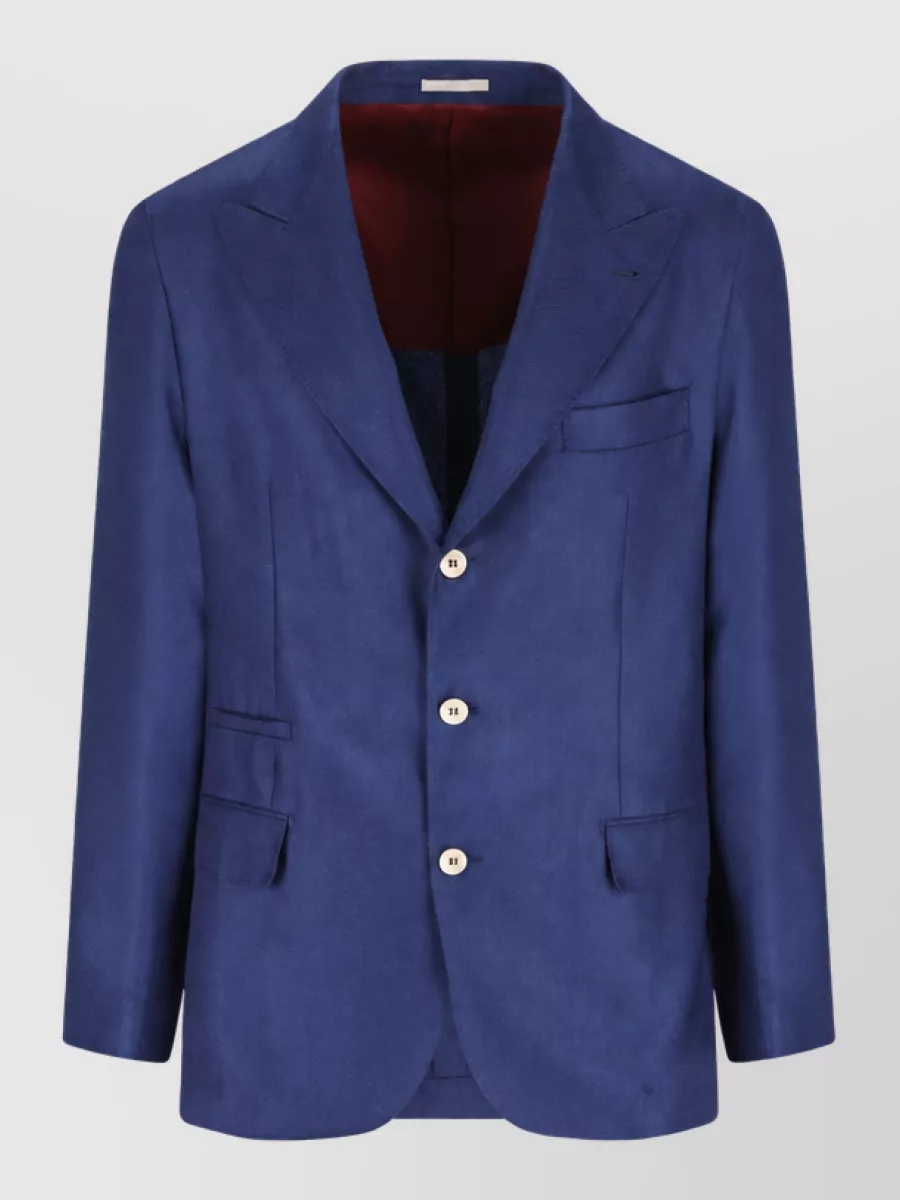 Brunello Cucinelli wool silk single breasted blazer