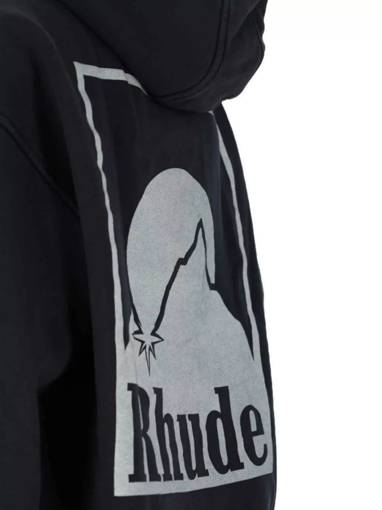 Rhude Graphic Print Hooded Kangaroo Pocket Sweater