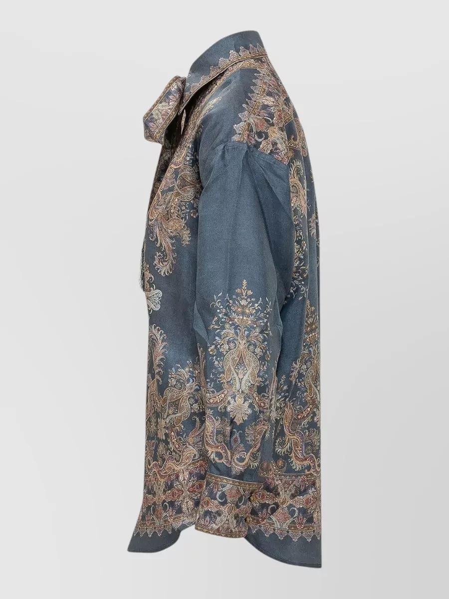 Zimmermann Silk Printed Long-Sleeve Shirt
