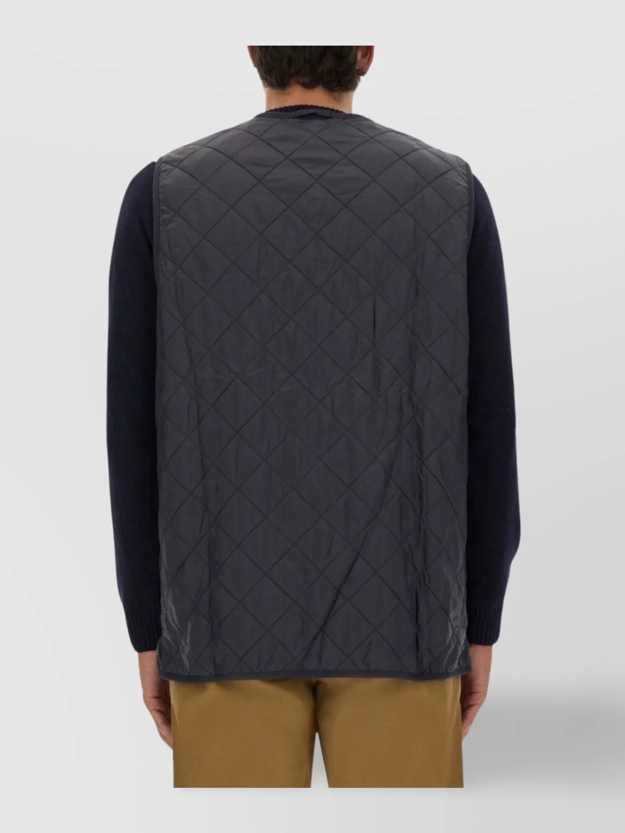 Barbour Quilted Sleeveless Vest Front Pockets In Blue