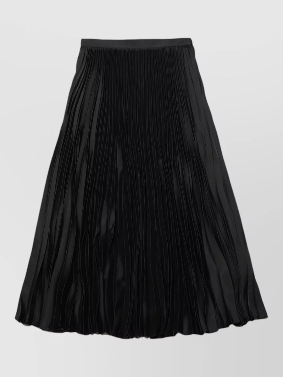 Jil Sander high-rise pleated satin midi skirt