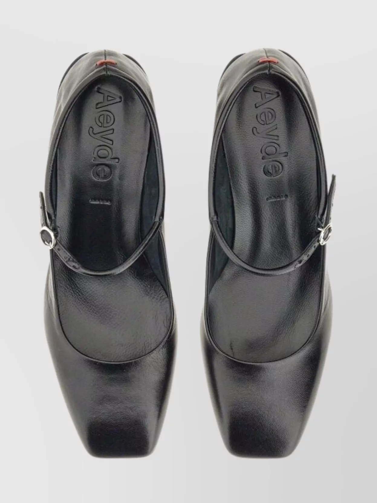 Aeyde Square Toe Leather Block Heel Pumps