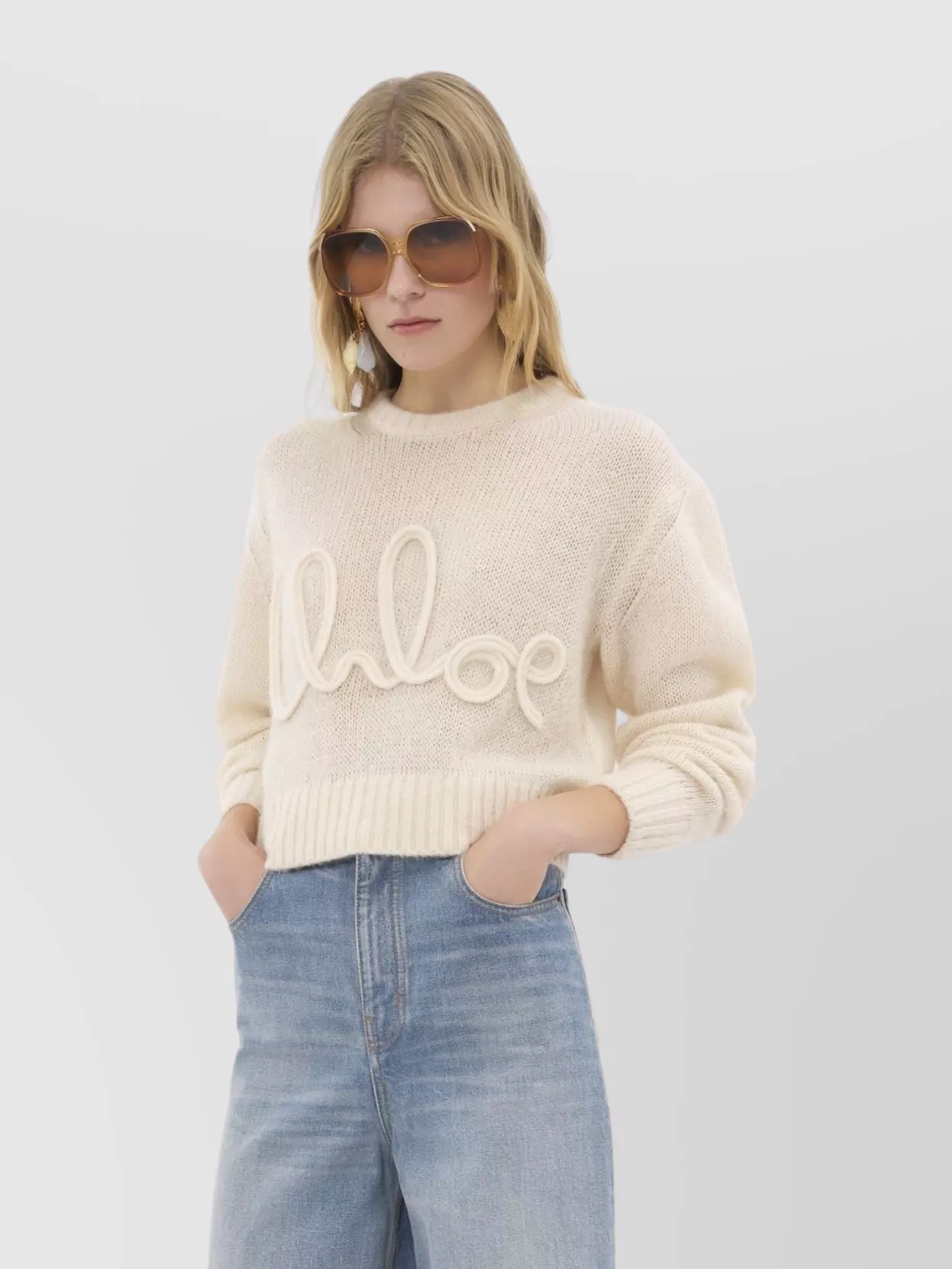 Chloé Embroidered Crew-Neck Knitwear With Ribbed Trims