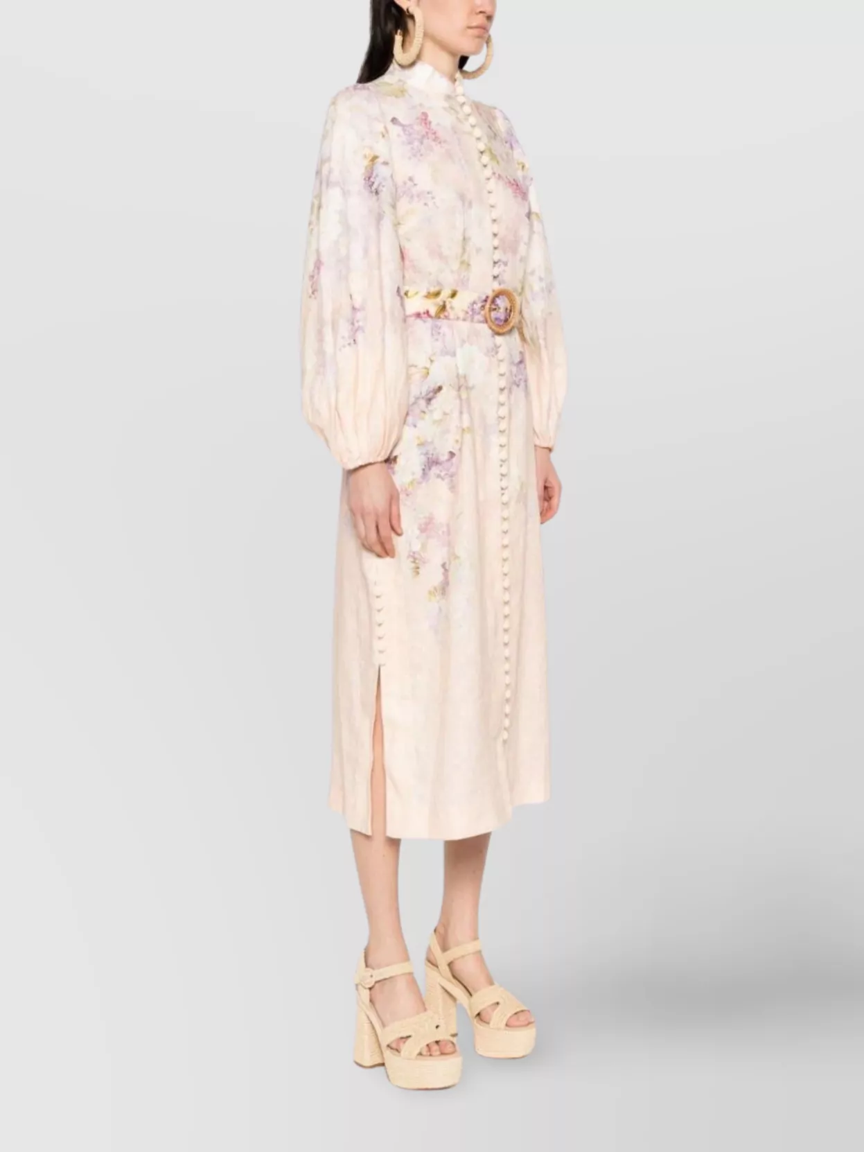 Zimmermann Buttoned Floral Midi Dress