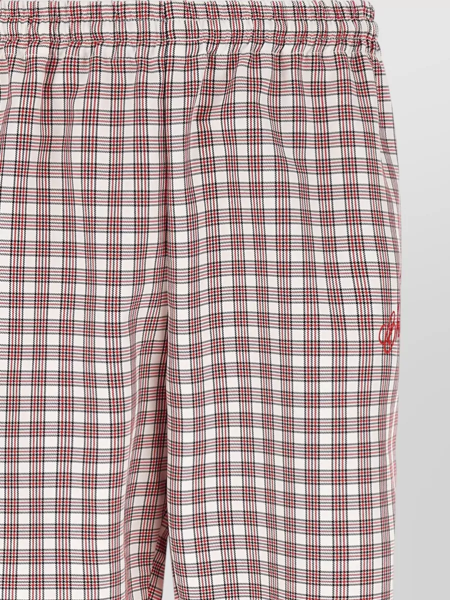 Willy Chavarria Checked Wide-Leg Tailored Shorts